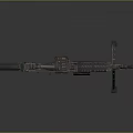 Tactical Machine Gun With Telescopic Sight Tripod Stand And Camouflage Magazine