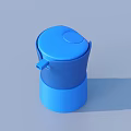 Two Blue Plastic Bottles For Daily Use Liquid With Press Pump Design 3d model