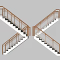 Modern X shaped Staircase With White Steps And Metal Railings Interior Design