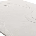 Square Rug With Minimalist Curved Textures And Light Color Scheme