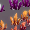 Colorful Shiny Crystal Decorative Ornament Set With Different Shapes And Multiple Hues