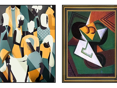 Abstract Paintings with Geometric Shapes Vibrant Colors and Abstract Compositions 3d model