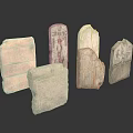 Ancient Stone Carvings On Multiple Tablets With Historical Inscriptions And Textured Surfaces