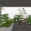 Villa Balcony Design With Wooden Flooring Lush Green Plants Outdoor Chair And Mountain View