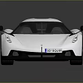 White Supercar With Sleek Design Black Accents Rear Spoiler And Reflective Surface
