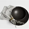 Modern tableware plate table cloth napkin 3d model