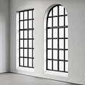 Casement Windows With Black Frames And Grid Glass On White Walls In Various Shapes