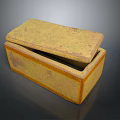 Open Lid Yellow Storage Box With Textured Surface For Household Use 3d model