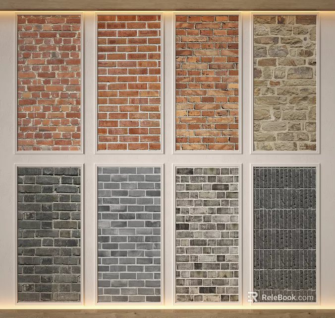 Various Brick Wall Background Designs with Different Colors and Textures for Interior Decor 3d model