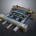 Vintage Wooden Handloom Traditional Daily Life Weaving Tool with Multi Part Structure
