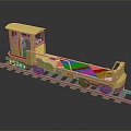 vintage train steam train train carriage locomotive head 3d model