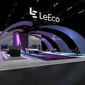 LeECO Exhibition Booth With Curved Structure Modern Lighting And Display Area