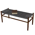 Middle-style bed end stool bench 3d model