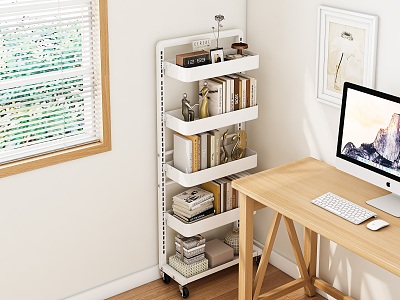 Bookshelf Ornaments Storage Rack Cart model