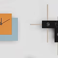 Modern Minimalist Wall Clocks With Wooden Black Orange Blue Circular Hexagonal Designs