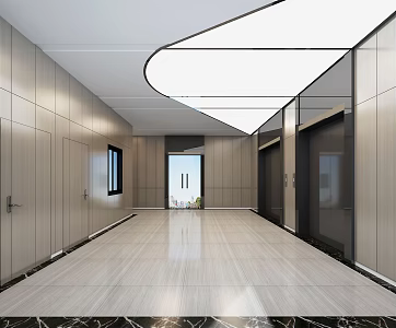 Modern Elevator Hall Simple Elevator 3d model