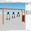 Orange Outdoor Fitness Training Equipment With Suspension Hanging Handles And Ladder