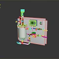 Modern White Automation Control Device With Pipes Display Panel And Valve Components