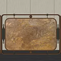 Elegant Modern Screen with Golden Marble Texture and Sleek Metal Frame Design