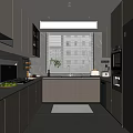 Modern Kitchen Interior Design With Cabinets Stainless Steel Appliances And Quartz Countertop