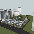Modern Commercial Complex With Glass Facades Rooftop Greenery And ANSAID Signage