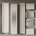 White Wall Mounted Radiators With Various Modern Designs For Home Heating 3d model