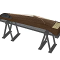 Traditional Chinese Guzheng Musical Instrument With Wooden Body And Black Metal Stands