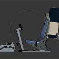 Functional Recliner Chair with Adjustable Backrest Footrest and Blue Cushion Metal Frame Design