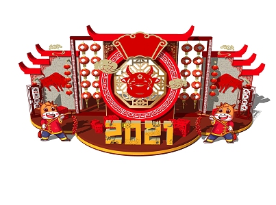 New Chinese Style Beauty Chen Spring Festival New Year Beauty Chen 3d model