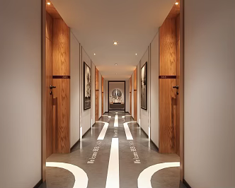 Modern Aisle Hotel Corridor 3d model