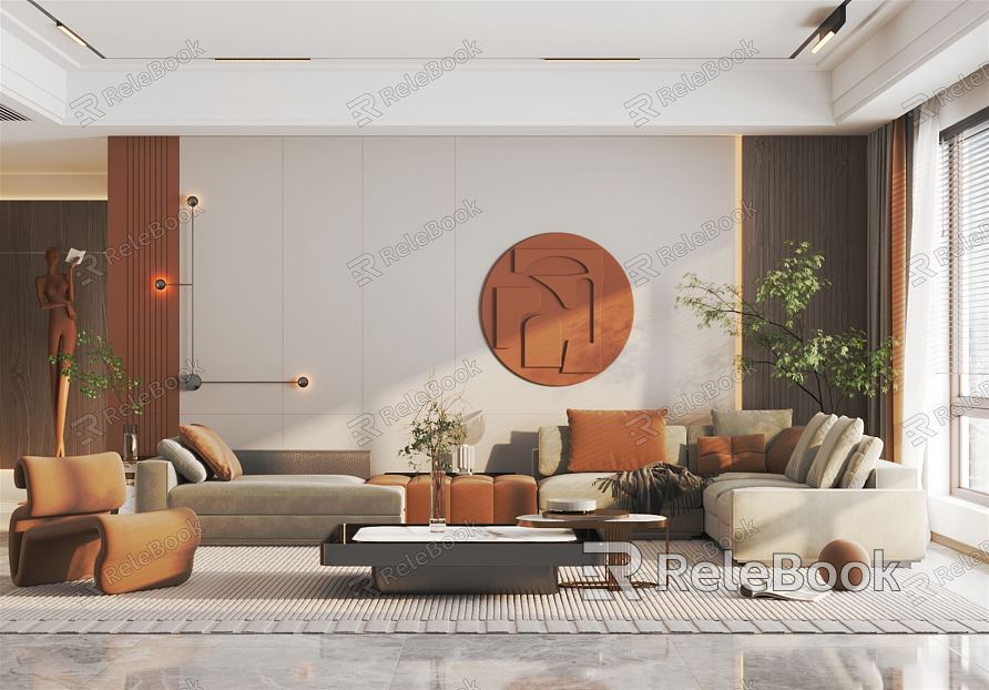 modern living room home living room model