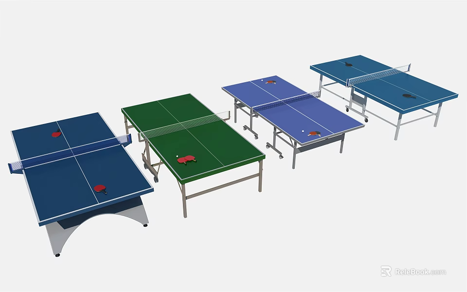 Different Colored Ping Pong Tables For Indoor Sports Training Equipment 3d model 