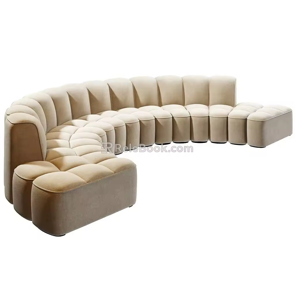 curved sofa 3d model