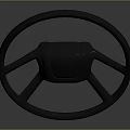 Modern Black Car Steering Wheel With Three Spokes And Central Hub 3d model