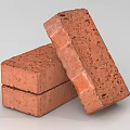 Stacked Red Bricks As Essential Construction Components With Durable Structure And Classic Texture 3d model