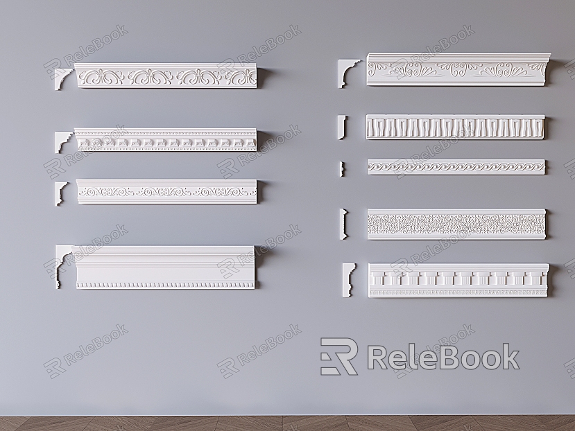 French plaster line carved plaster line overcast corner line ceiling corner line skirting line decorative line model