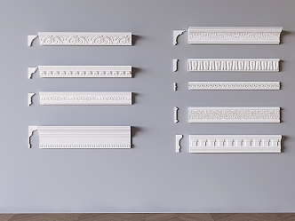 French plaster line carved plaster line overcast corner line ceiling corner line skirting line decorative line 3d model