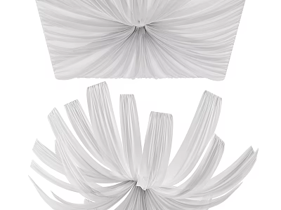 Elegant White Pleated 3D Sculptural Decor Pieces For Modern Interior Design 3d model