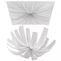 Elegant White Pleated 3D Sculptural Decor Pieces For Modern Interior Design 3d model