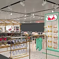 Modern Clothing Store Interior With Display Racks Shelves And Bright Lighting
