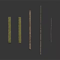 Household Cleaning Brushes with Long Wooden Handles and Green Sponge Heads