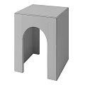Elegant Modern Marble Display Shelf Featuring Arched Design And Multi Layer Structure 3d model