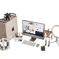 Modern computer host monitor keyboard mouse 3d model