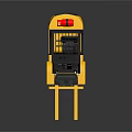 Yellow Industrial Forklift With Black Frame Cabin Forks And Wheels