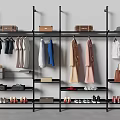 Modern Multi Tiered Clothing Rack With Hanging Clothes Bags Shoes And Accessories