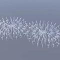 Two White Radiant Garden Ornaments With Delicate Snowflake Like Plant Inspired Design
