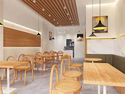 Modern Fast Food Restaurant 3d model