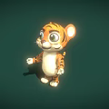 Cute Baby Tiger 3D Animated Character In Cartoon Style For Game And Film