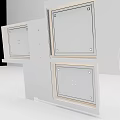 Structured Ceiling Design With White Square Panels Wooden Trim And Installation Details