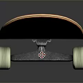 Blue Skateboard With Red Stripe And White Wheels For Daily Use